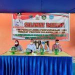 Anggota DPRD Luwu Timur Heryanti Harun Bersama Bupati Budiman pada kegiatan penilaian Lomba Perpustakaan Desa Tingkat Provinsi Sulawesi Selatan, di desa Kanawatu, kecamatan Wotu, Sabtu (26/6/21).