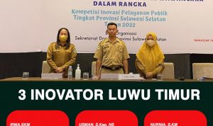 Tiga Inovasi Pelayanan Publik dari Kabupaten Luwu Timur pada Kompetisi Inovasi Pelayanan Publik (KIPP) Sulawesi Selatan tahun 2022 siap dilakukan Verifikasi Lapangan (Verlap) oleh tim penilai pada tanggal 25 Maret 2022 mendatang.
