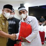 Bupati Luwu Timur, H. Budiman bersama Unsur Forum Koordinasi Pimpinan Daerah (Forkopimda) Lutim menghadiri acara Silaturahim Muballigh se-Kabupaten Luwu Timur, yang berlangsung di Aula Rujab Bupati, Senin (28/03/2022).