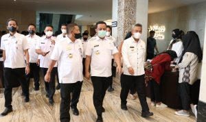 Bupati Luwu Timur, H. Budiman menghadiri acara Musyawarah Perencanaan Pembangunan (Musrenbang) Rencana Kerja Pemerintah Daerah (RKPD) Provinsi Sulawesi Selatan Tahun 2023 di Ballroom Phinisi 2 Claro Hotel, Makssar, Rabu (30/03/2022).