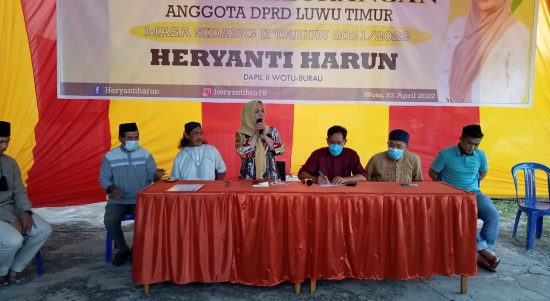 Reses Perseorangan Anggota DPRD kabupaten Luwu Timur, Heryanti Harun, Jum'at (22/04/22).