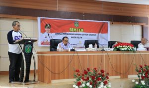 Bimbingan Teknis (Bimtek) Laporan Pertanggungjawaban (LPJ) Bantuan Keuangan Partai Politik yang digelar oleh Pemkab.Luwu Timur Melalui Badan Kesatuan Bangsa dan Politik (Kesbangpol) di aula Sasana Praja Kantor Bupati Luwu Timur, Rabu (15/06/2022).