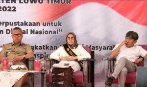 Anggota DPRD Lutim, Mahading bersama Bupati Lutim, Budiman dan Ketua TP PKK Lutim, Hj. Sufriaty menjadi Narasumber pada kegiatan indeks pembangunan literasi masyarakat.